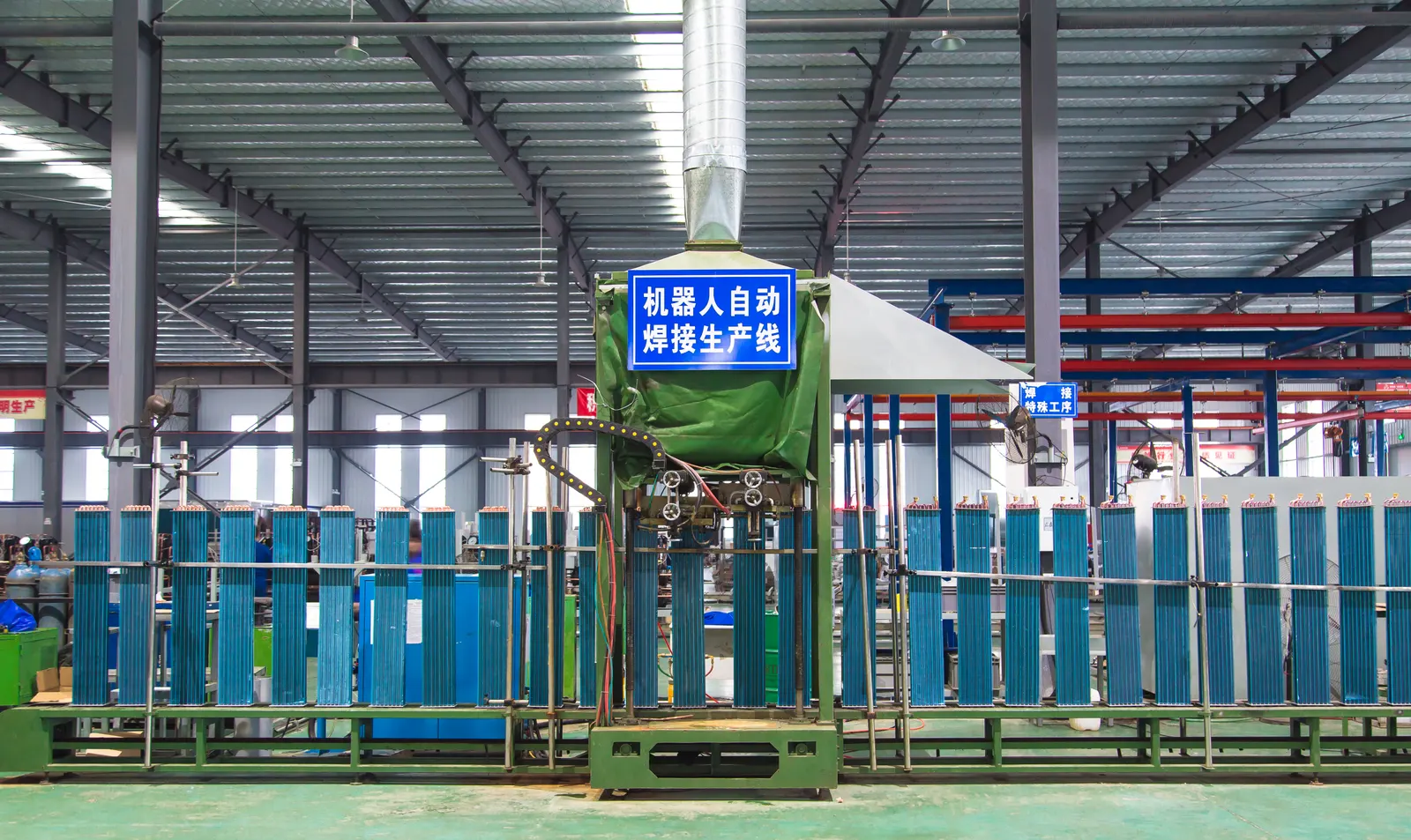Automatic welding robot line
